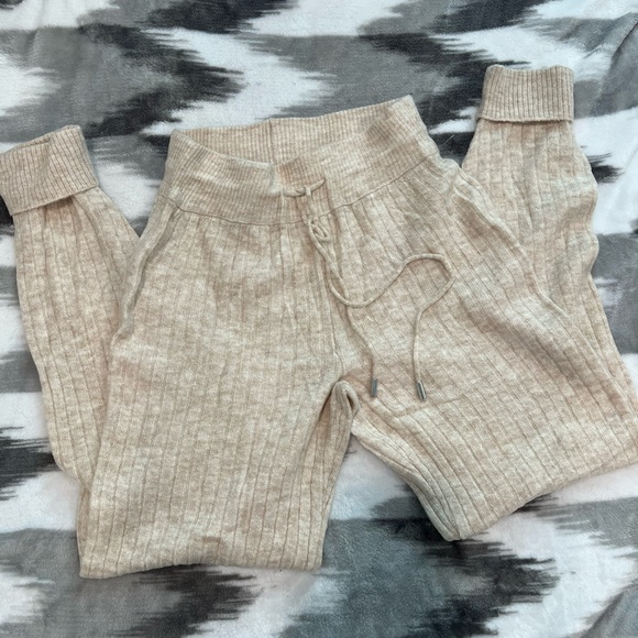 FREE People Intimately Around the Clock Ribbed Knit Jogger Oatmeal - Picture 7 of 8